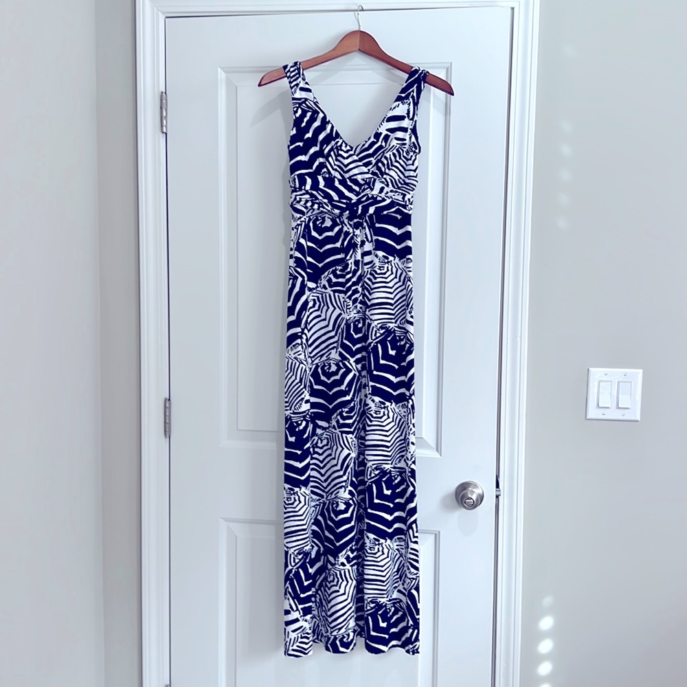 Lilly Pulitzer sun dress. Navy/White beach umbrella pattern. XS